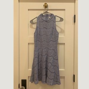 Blue lace high neck dress!!